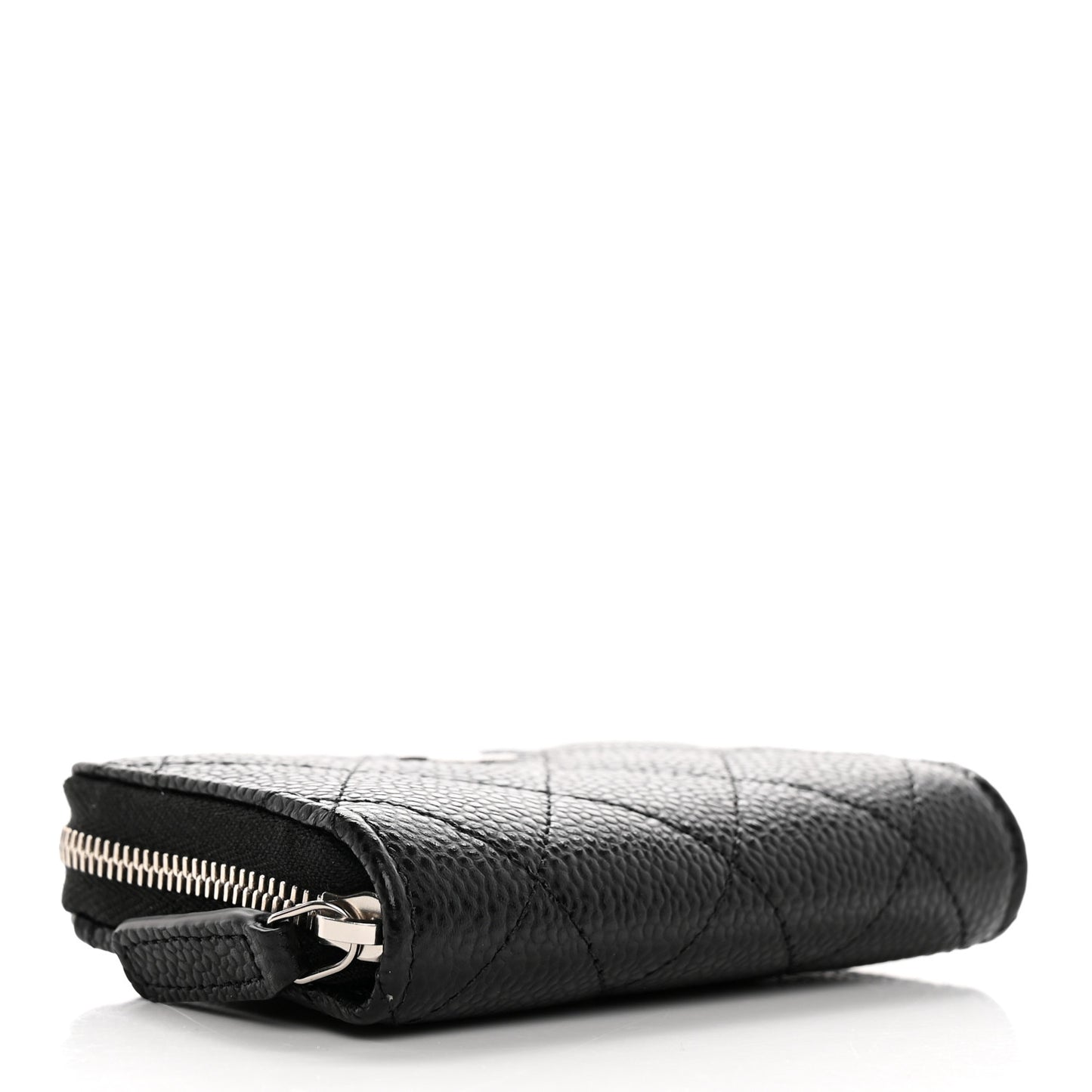 Caviar Quilted Zip Coin Purse Black