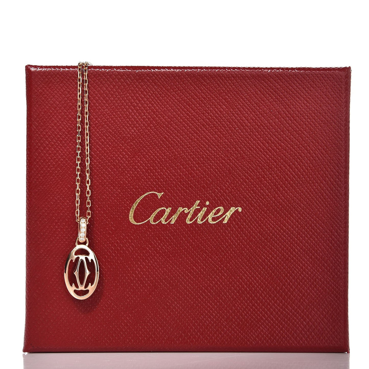 18K Pink Gold Diamond Logo Pendant Necklace