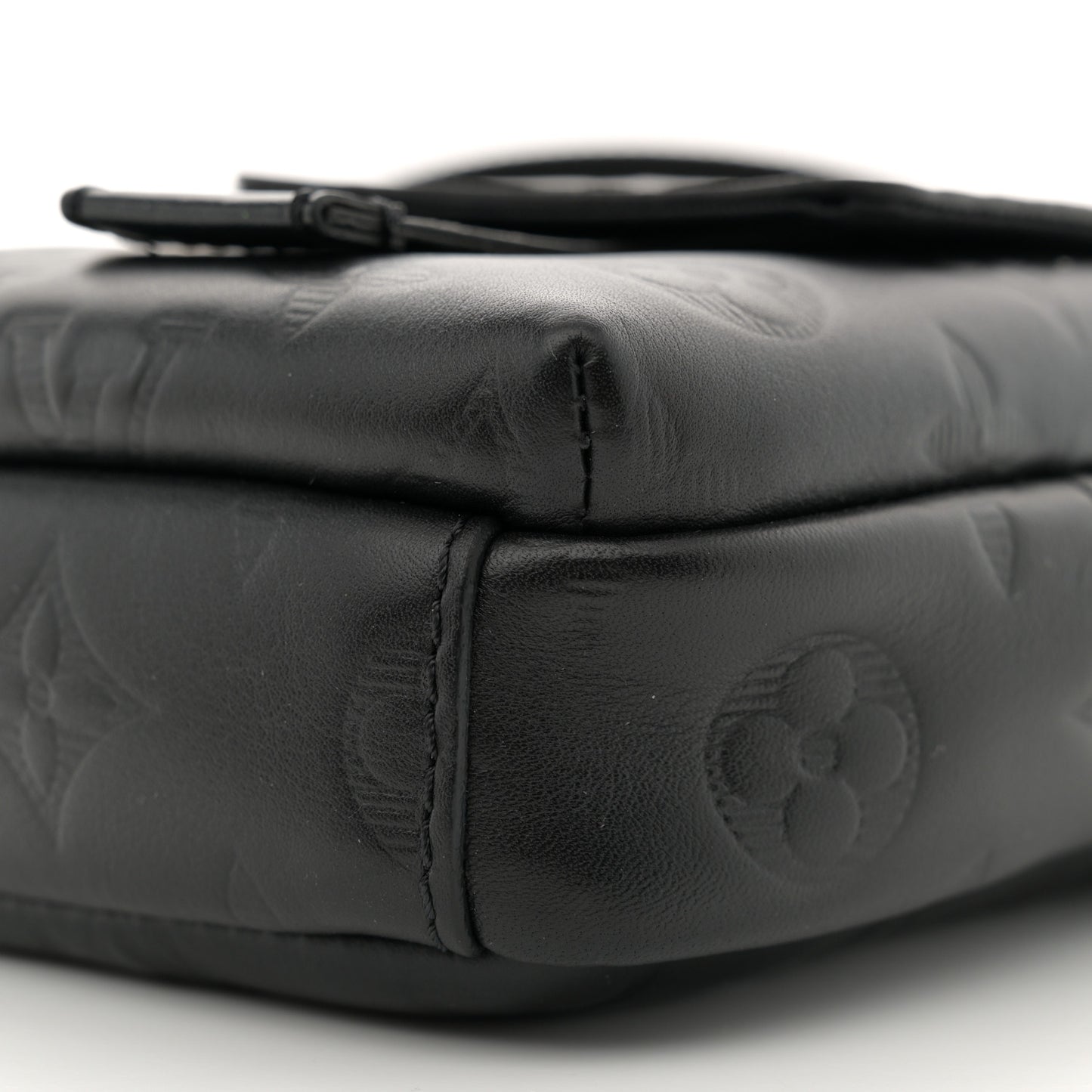 Calfskin Monogram Shadow Double Phone Pouch NM Black