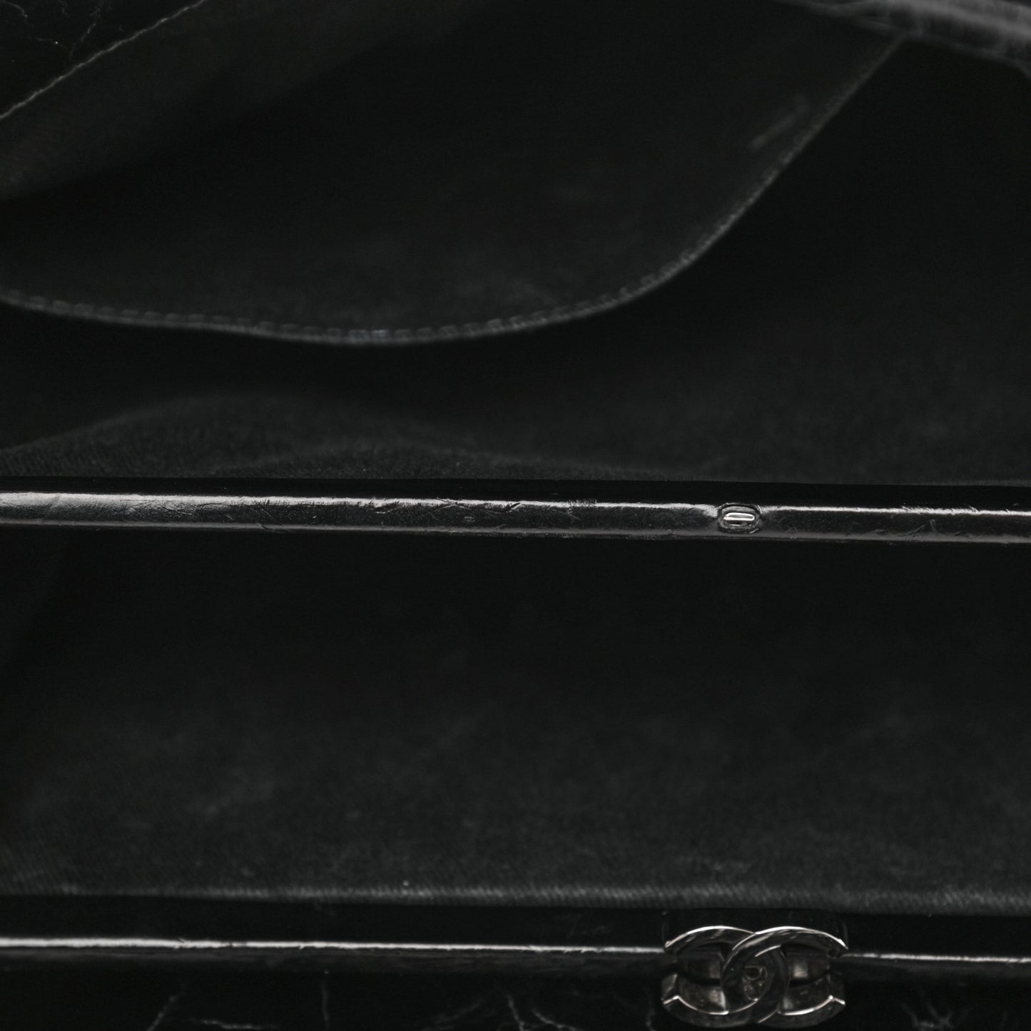 Glazed Calfskin Quilted Large Just Mademoiselle Bowling Bag Black