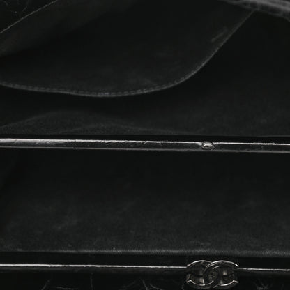 Chanel Glazed Calfskin Quilted Large Just Mademoiselle Bowling Bag Black 13 of 19