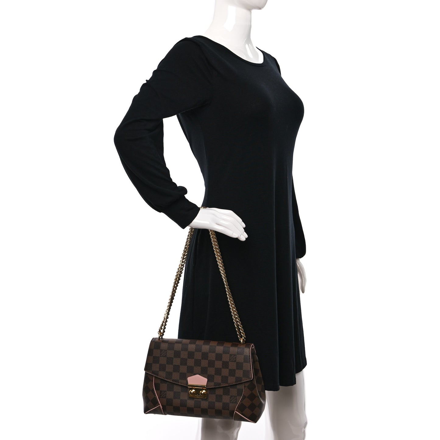 Damier Ebene Caissa Clutch Rose Ballerine