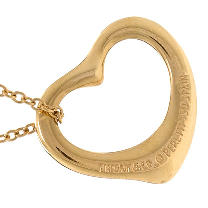 Tiffany 18K Yellow Gold 14mm Elsa Peretti Open Heart Pendant Necklace 4 of 4
