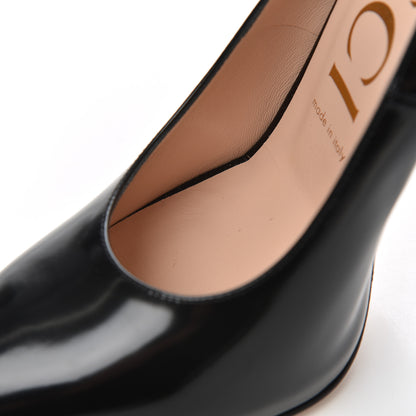 Gucci Polished Calfskin Removable Bee Elaisa Platform High Heel Pumps 38.5 Black 13 of 16