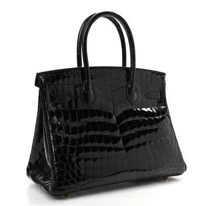 Hermes Shiny Niloticus Crocodile Birkin 30 Black 3 of 11