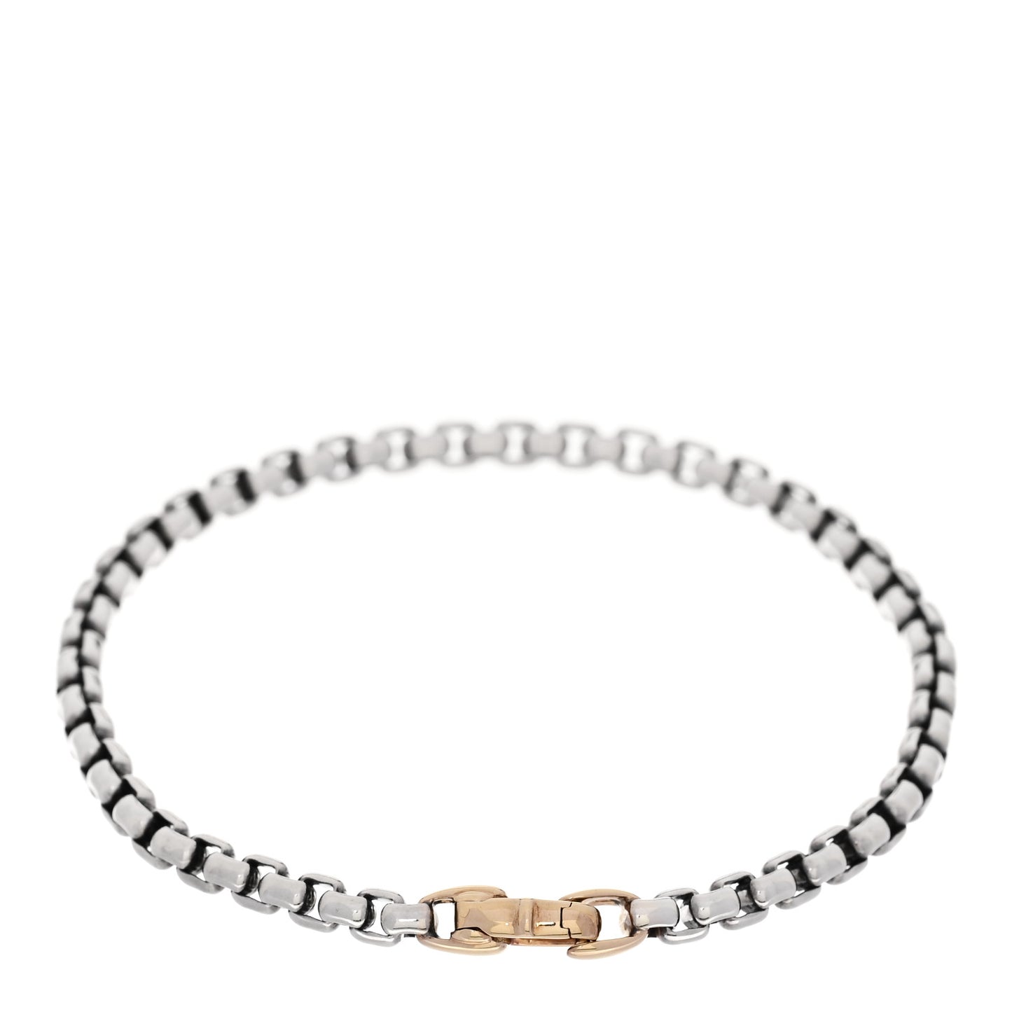 Sterling Silver 14K Yellow Gold 4mm Box Chain Bracelet