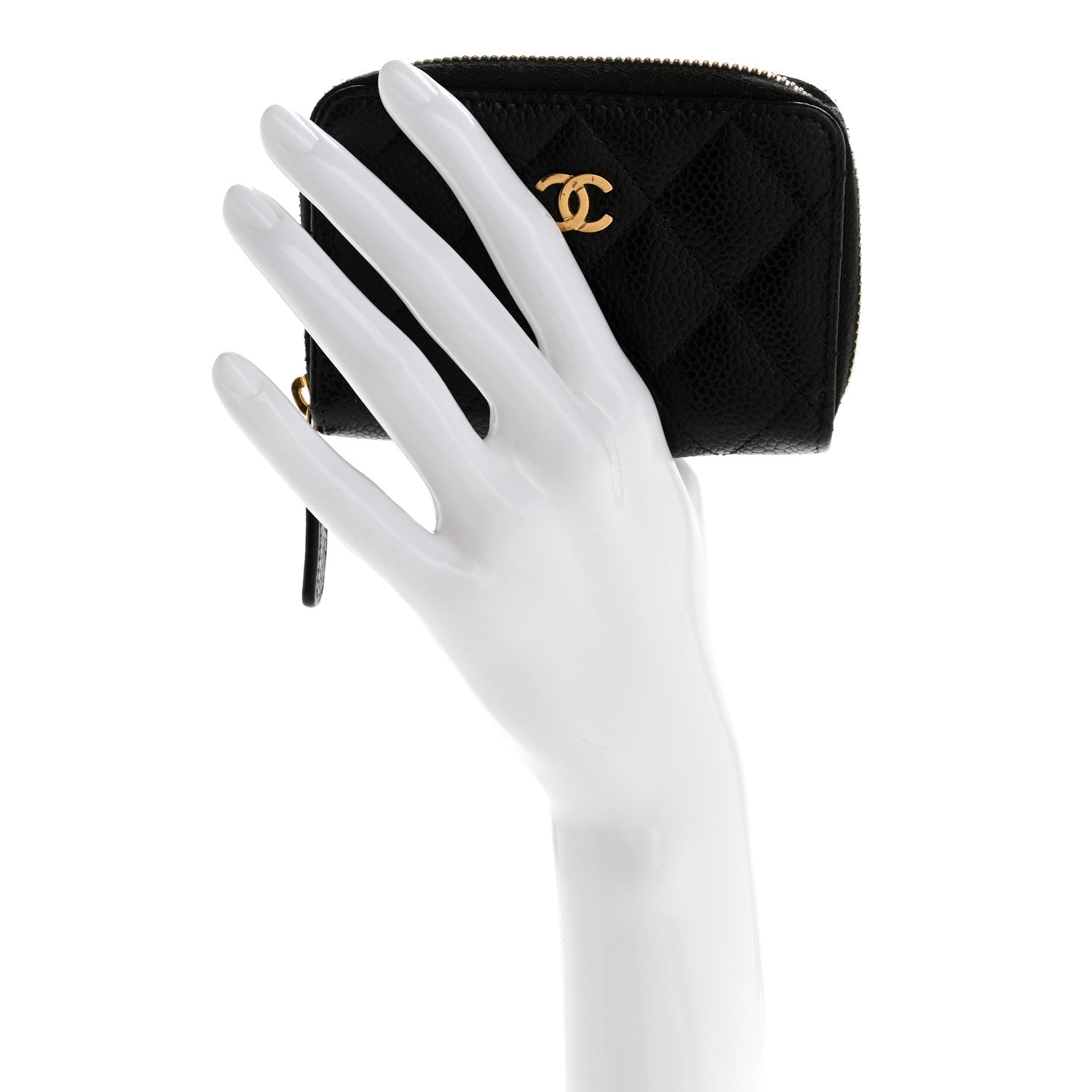 Chanel Caviar Quilted Zip Coin Purse Black 2 of 10