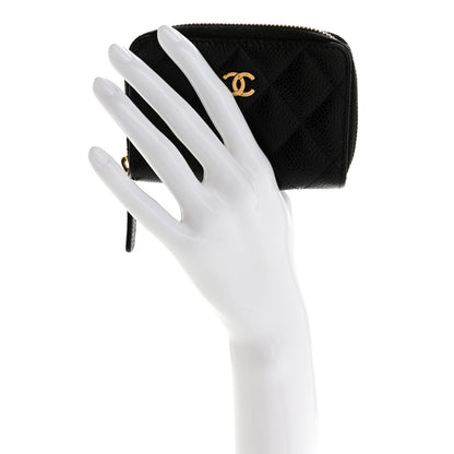 Chanel Caviar Quilted Zip Coin Purse Black 2 of 10