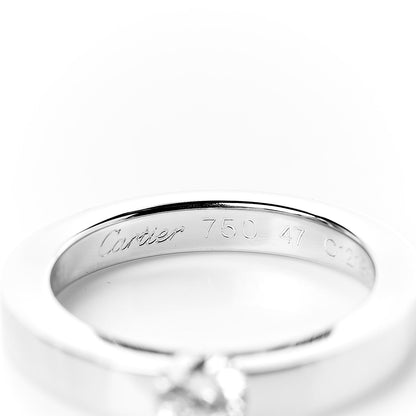 Cartier 18K White Gold Diamond .31ct Solitaire Engagement Ring 47 4 4 of 4