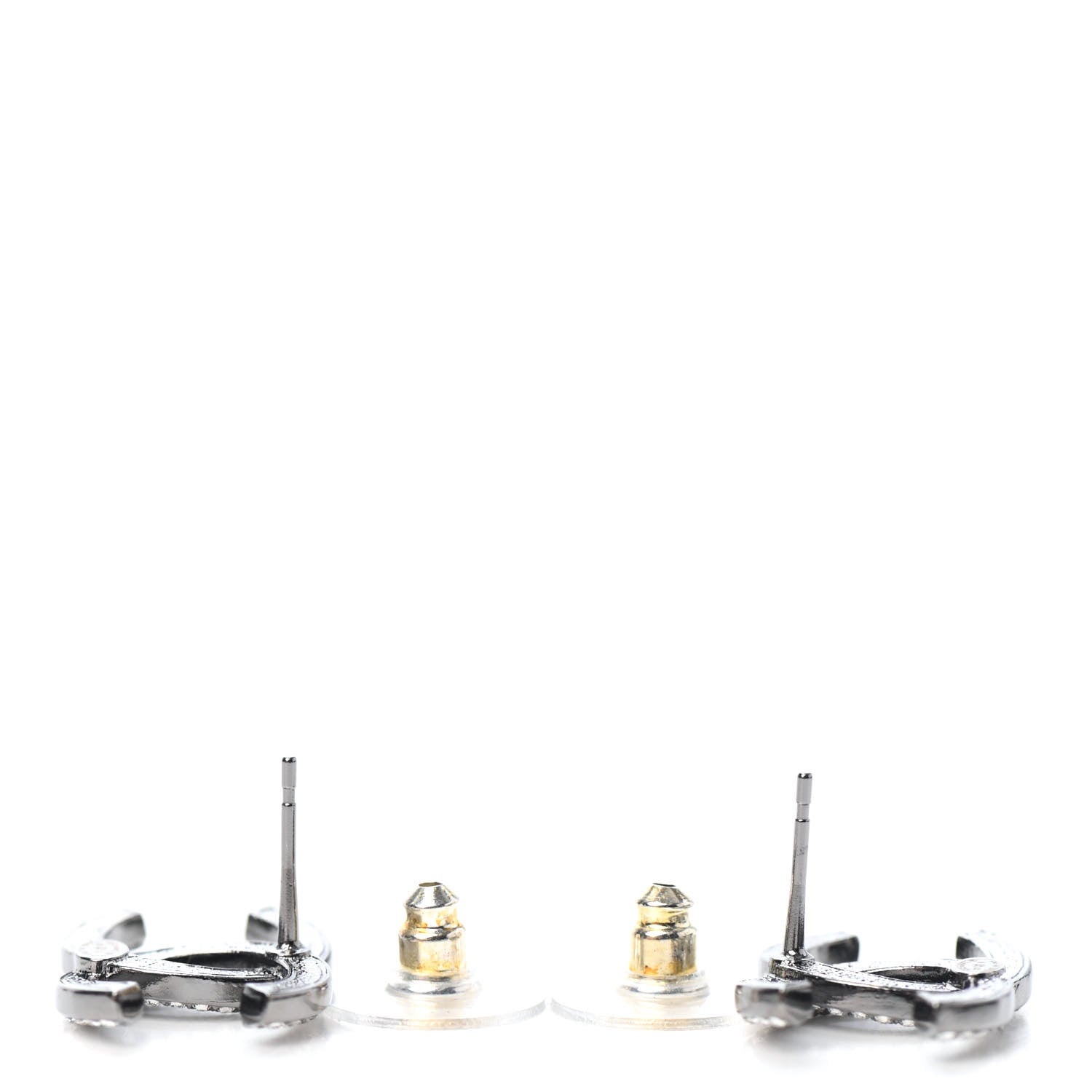 Chanel Crystal CC Earrings Silver 3 of 4