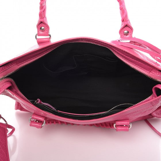 Agneau Classic Silver Hardware S City Rose Flamingo