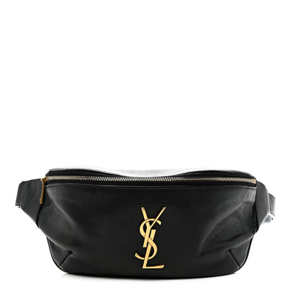 Saint Laurent Grain De Poudre Monogram Belt Bag Black 1 of 13