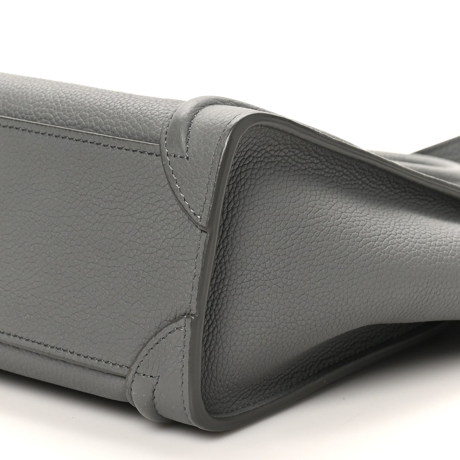 Celine Drummed Calfskin Nano Luggage Kohl 9 of 9