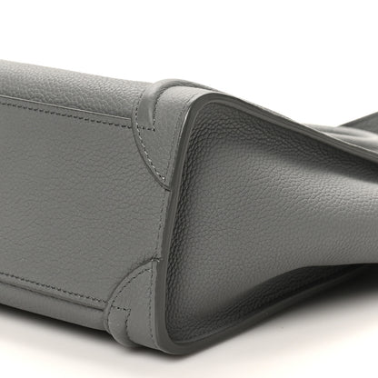 Celine Drummed Calfskin Nano Luggage Kohl 9 of 9