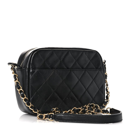 Chanel Calfskin Quilted Enchained Camera Case Bag Black 2 of 13