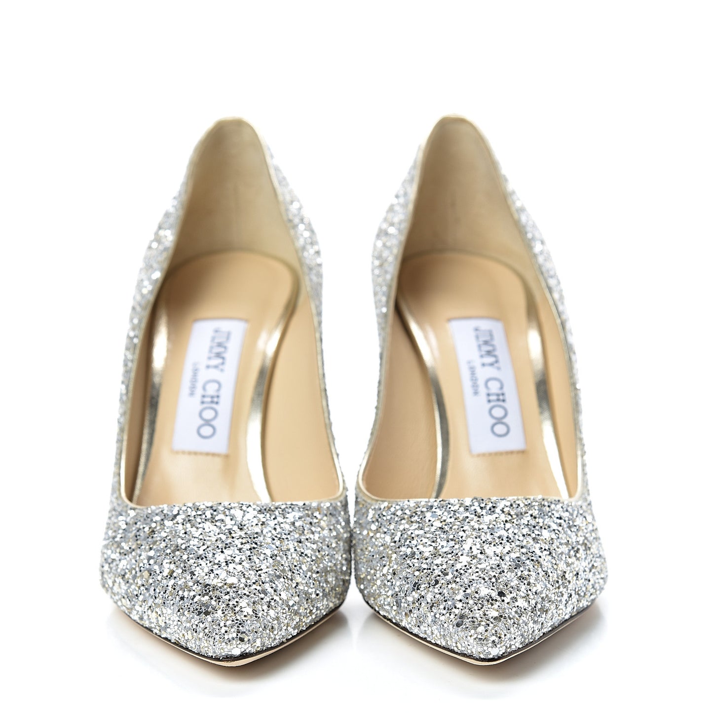 Glitter Pointy Toe Romy 85 Pumps 36.5 Champagne