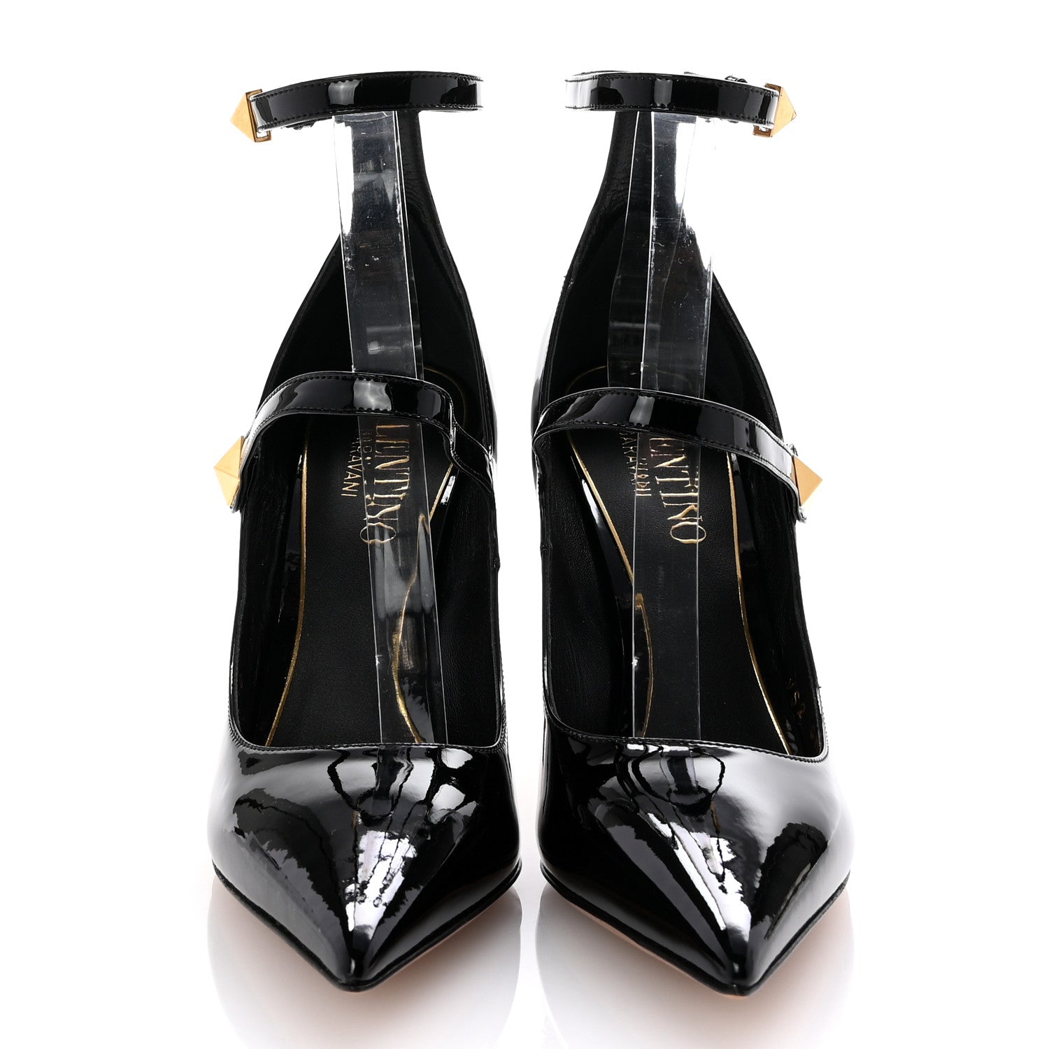 Valentino Garavani Patent Tiptoe Ankle Strap 100mm Pumps 40 Black 3 of 10