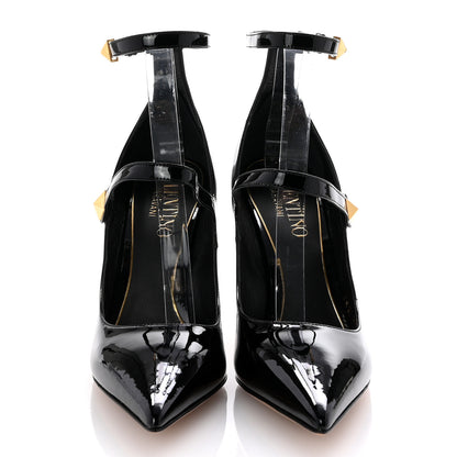 Valentino Garavani Patent Tiptoe Ankle Strap 100mm Pumps 40 Black 3 of 10