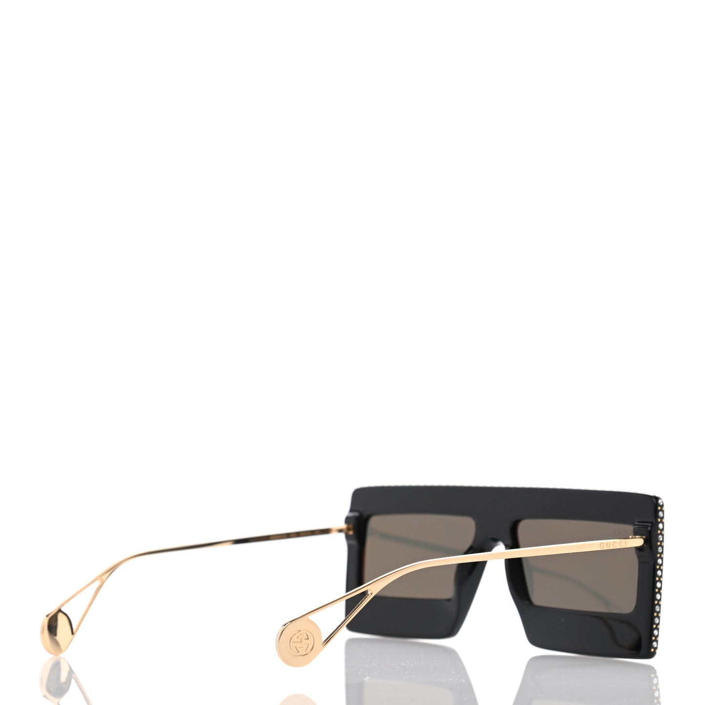 Acetate Crystal Mask-Frame Sunglasses GG0431S Black
