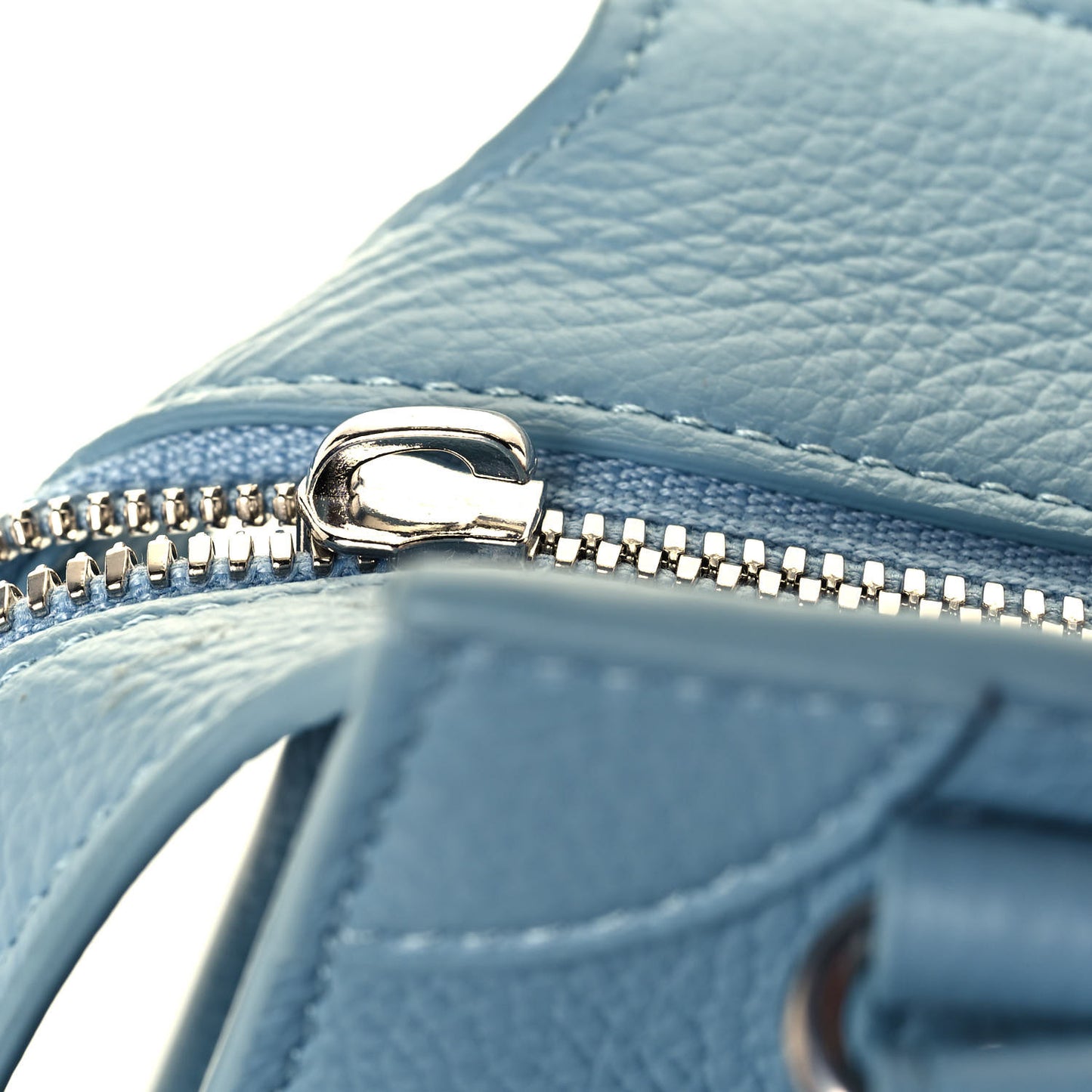 Grained Calfskin Neo Classic Silver Hardware Mini City Blue Grey