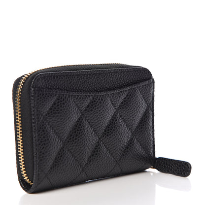 Chanel Caviar Quilted Zip Coin Purse Black 4 of 8