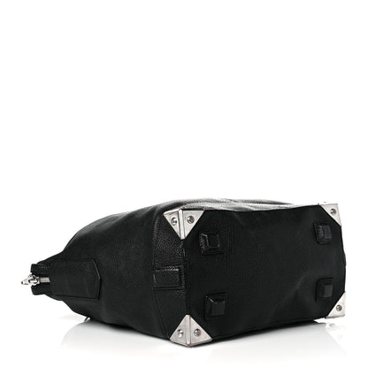 Alexander Wang Pebbled Calfskin Large Emile Black Silver Hardware 4 of 26