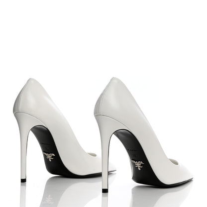 Prada Saffiano Patent Pumps 39 White 4 of 13