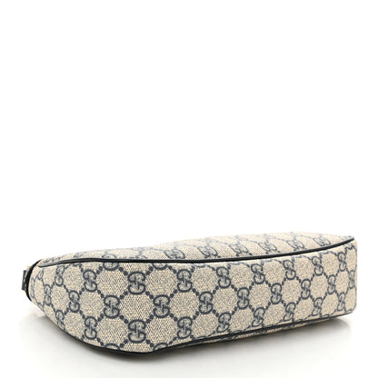 Gucci GG Supreme Monogram Textured Dollar Calfskin Web Small Ophidia GG Handbag Beige Blue 4 of 10