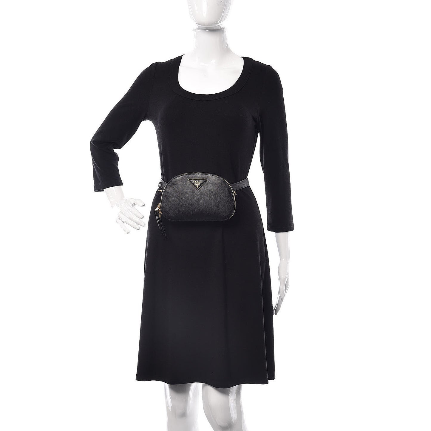 Saffiano Lux Odette Belt Bag Black