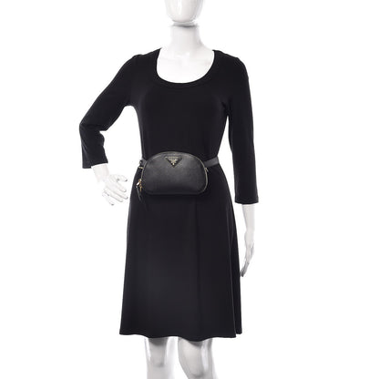 Prada Saffiano Lux Odette Belt Bag Black 3 of 9
