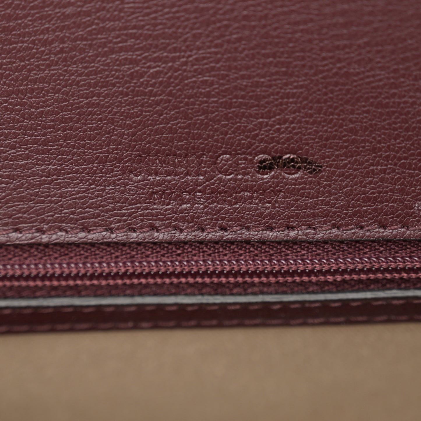 Calfskin Crocodile Embossed Medium JC Top Handle Bordeaux