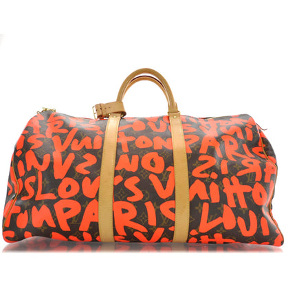 Louis Vuitton Monogram Graffiti Keepall 50 Orange 1 of 11