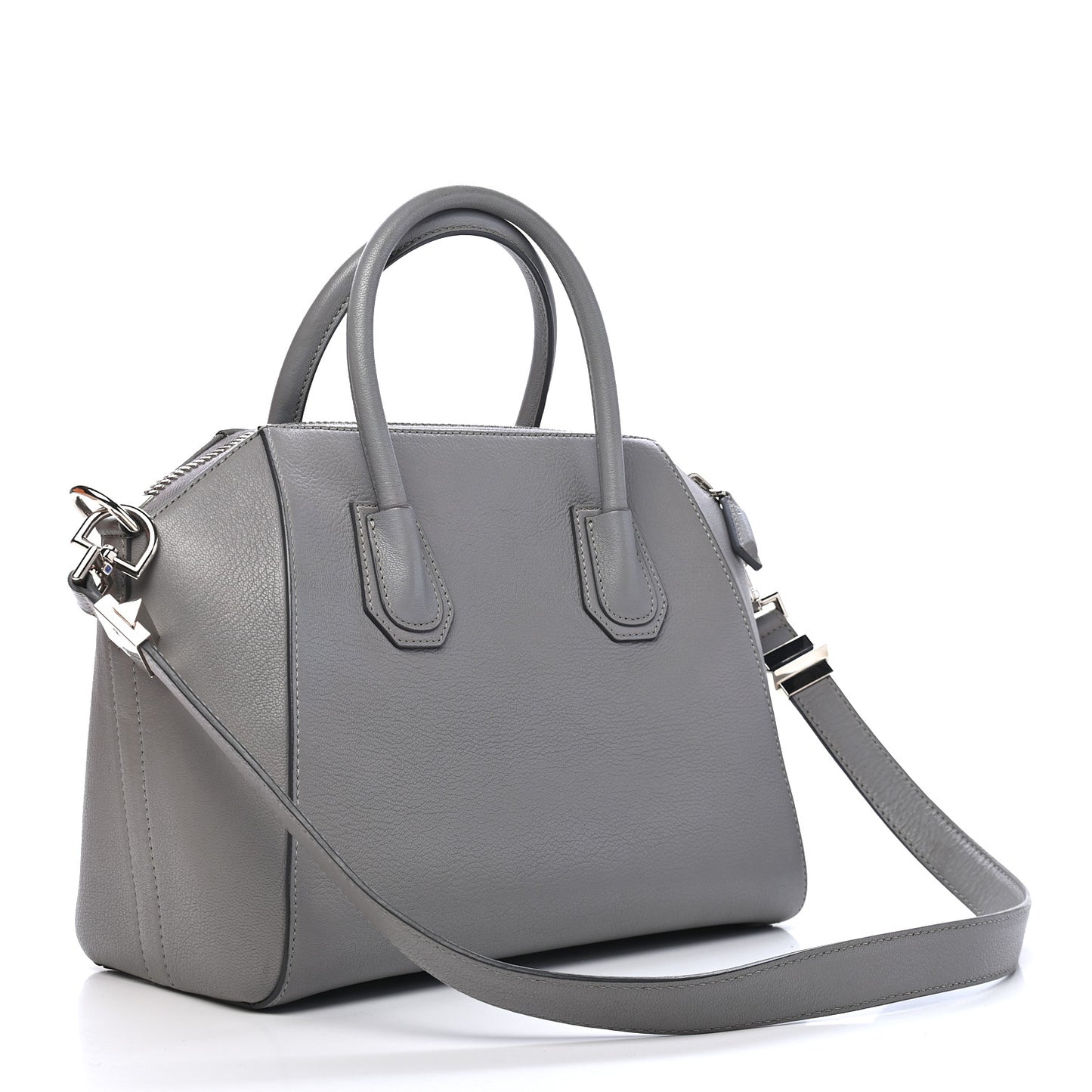 Sugar Goatskin Small Antigona Pearl Grey