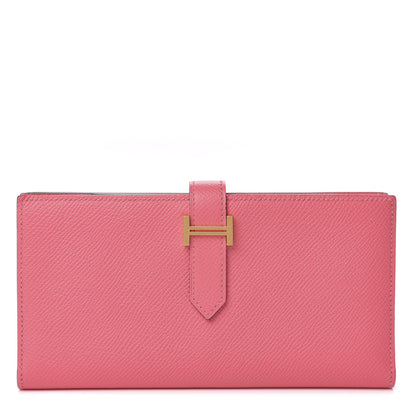 Hermes Epsom Bearn Gusset Wallet Rose Azalee 1 of 8