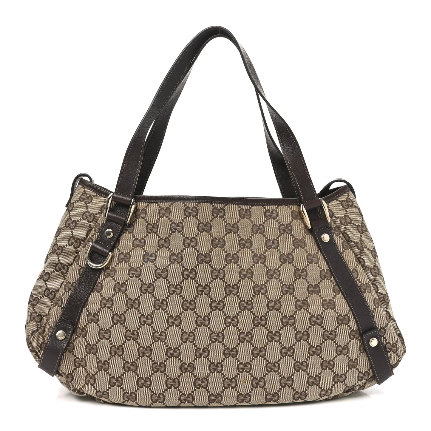 Monogram Medium Abbey Shoulder Bag Dark Brown