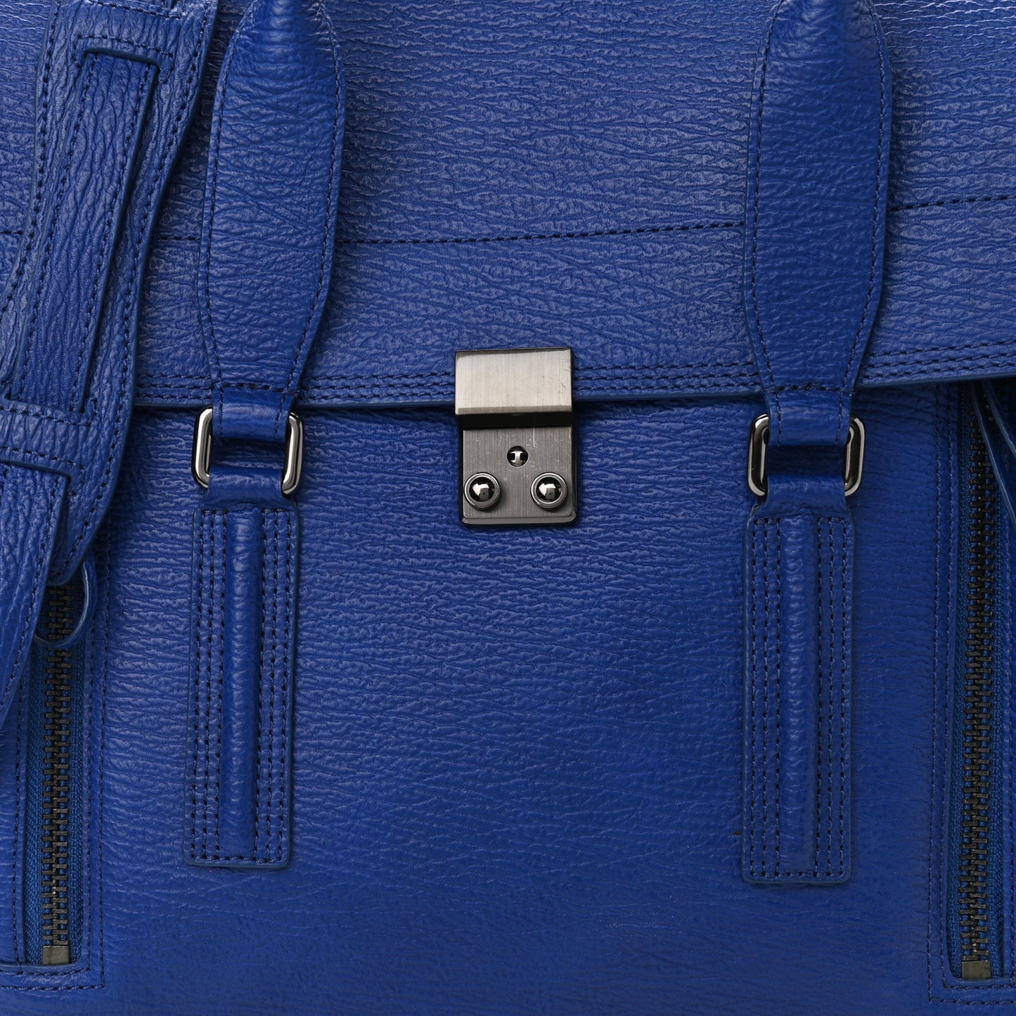 Textured Calfskin Large Pashli Satchel Cobalt