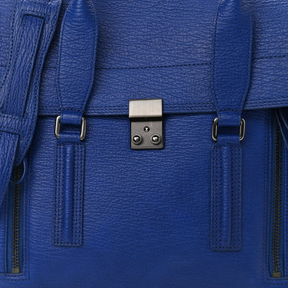 3.1 Phillip Lim Textured Calfskin Large Pashli Satchel Cobalt 8 of 10
