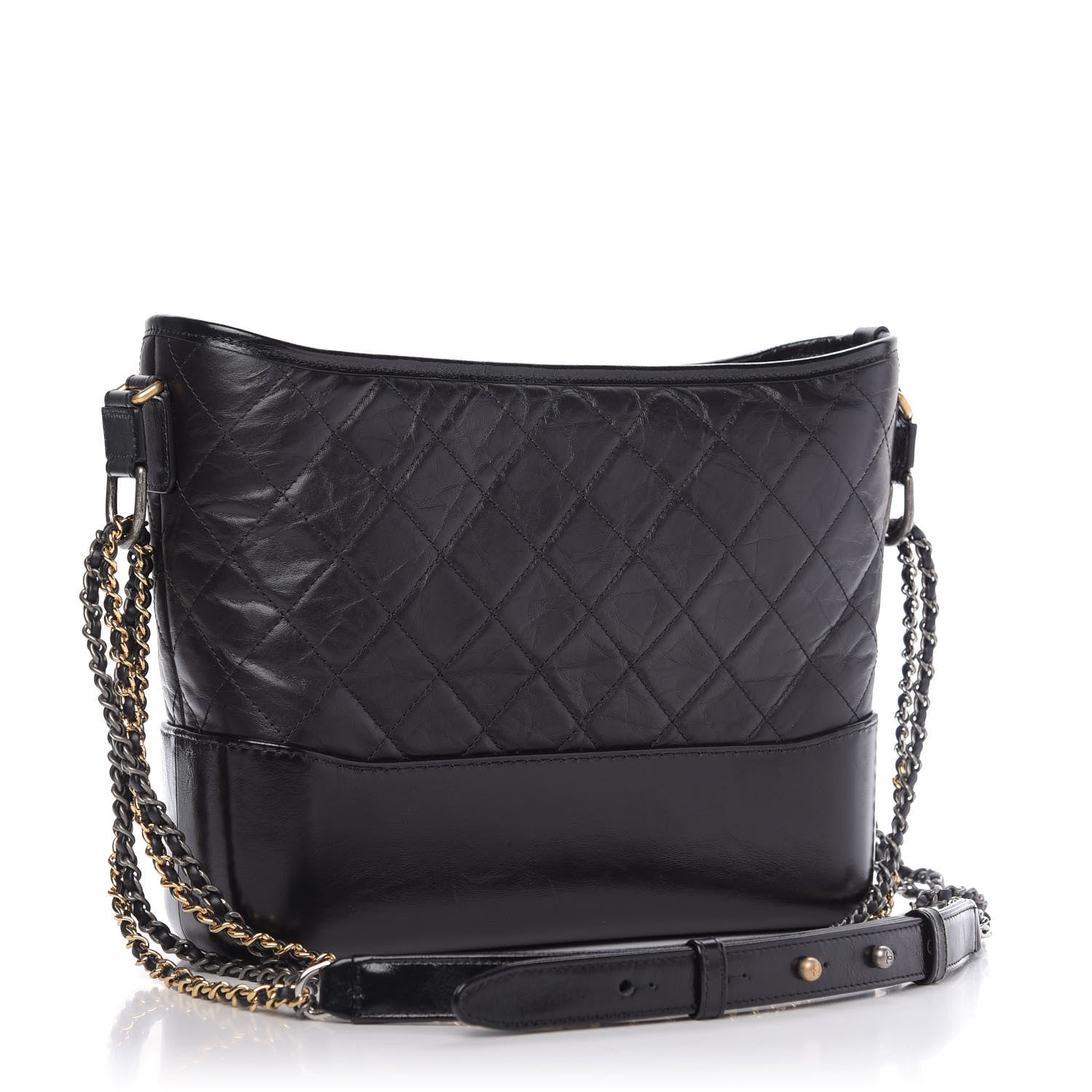 Chanel Aged Calfskin Quilted Medium Gabrielle Hobo Black 3 of 9