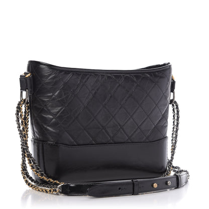 Chanel Aged Calfskin Quilted Medium Gabrielle Hobo Black 3 of 9
