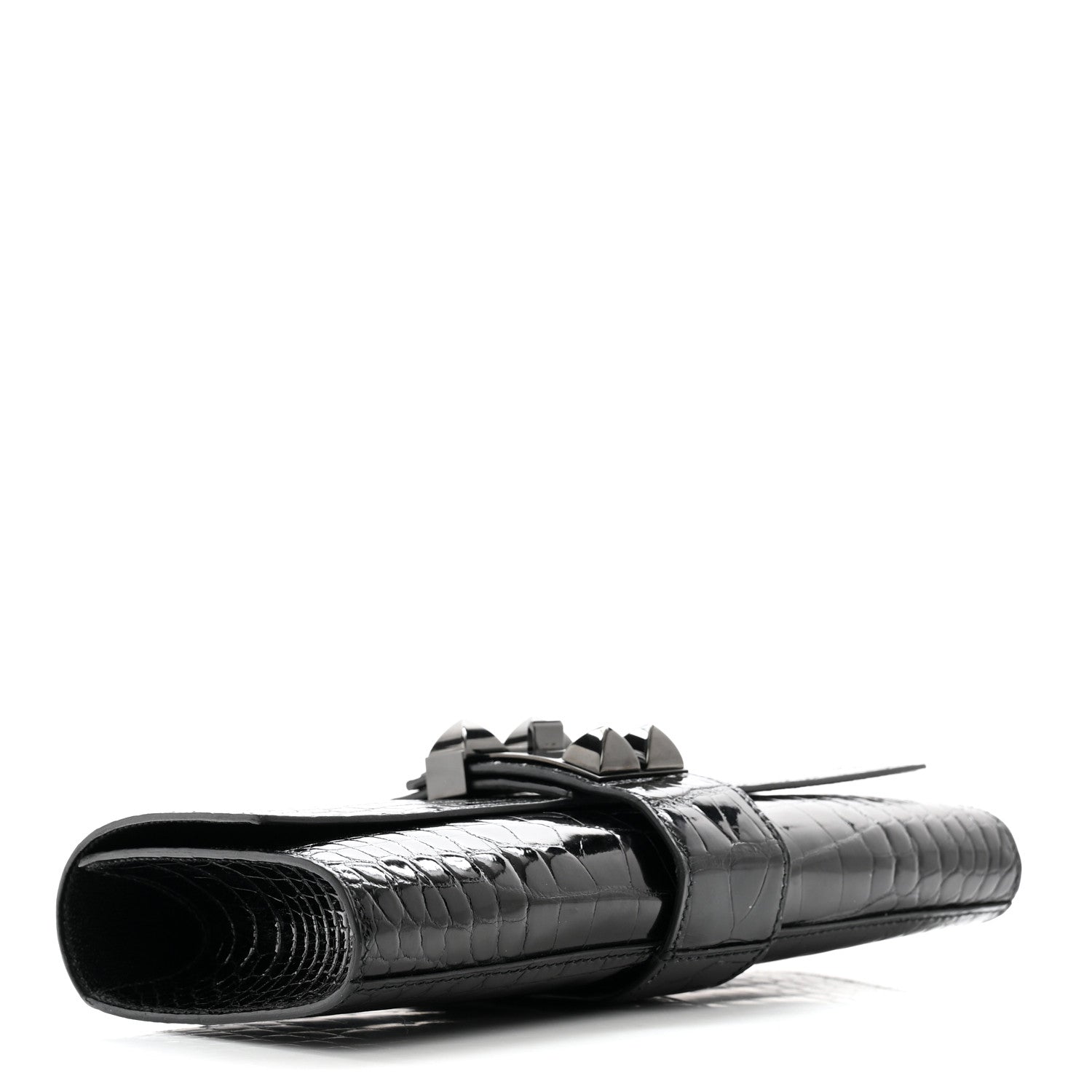 Hermes Shiny Alligator Medor Clutch 23 So Black 4 of 8