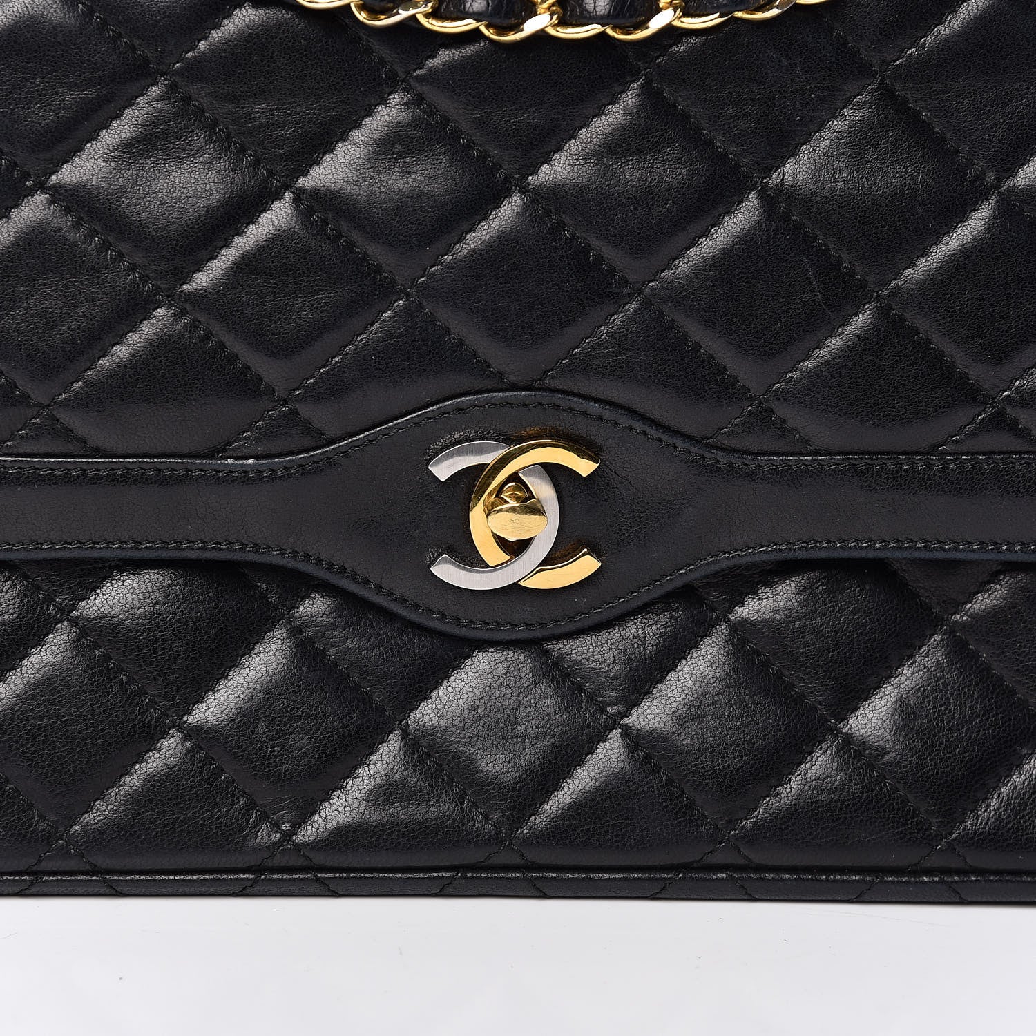 Chanel Lambskin Quilted Medium Double Flap Bag Black 11 of 11