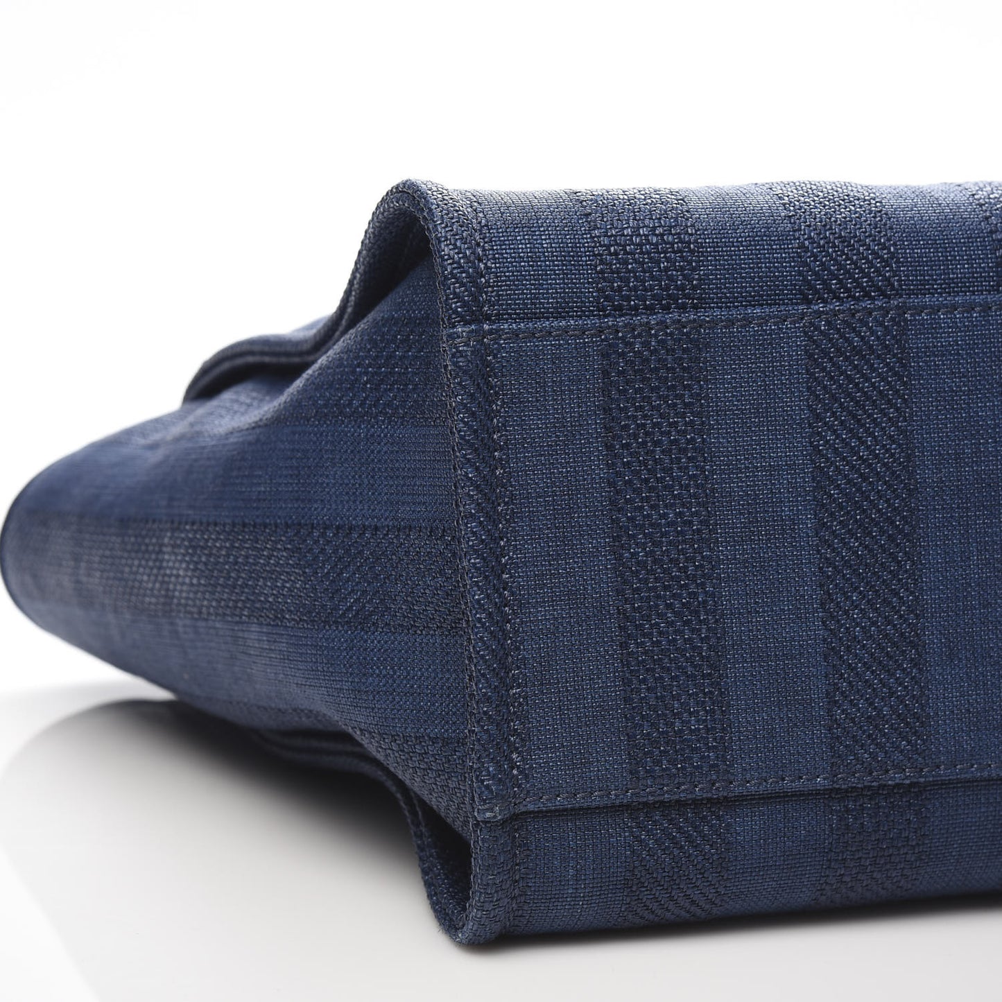 Mixed Fibers Striped Medium Deauville Tote Navy Blue