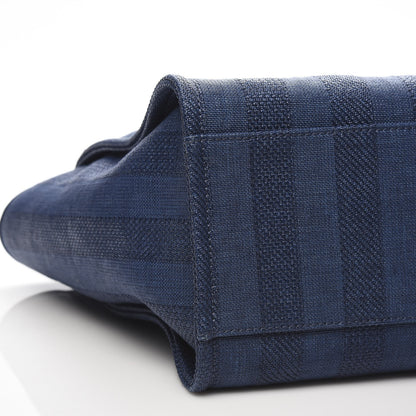 Chanel Mixed Fibers Striped Medium Deauville Tote Navy Blue 8 of 10