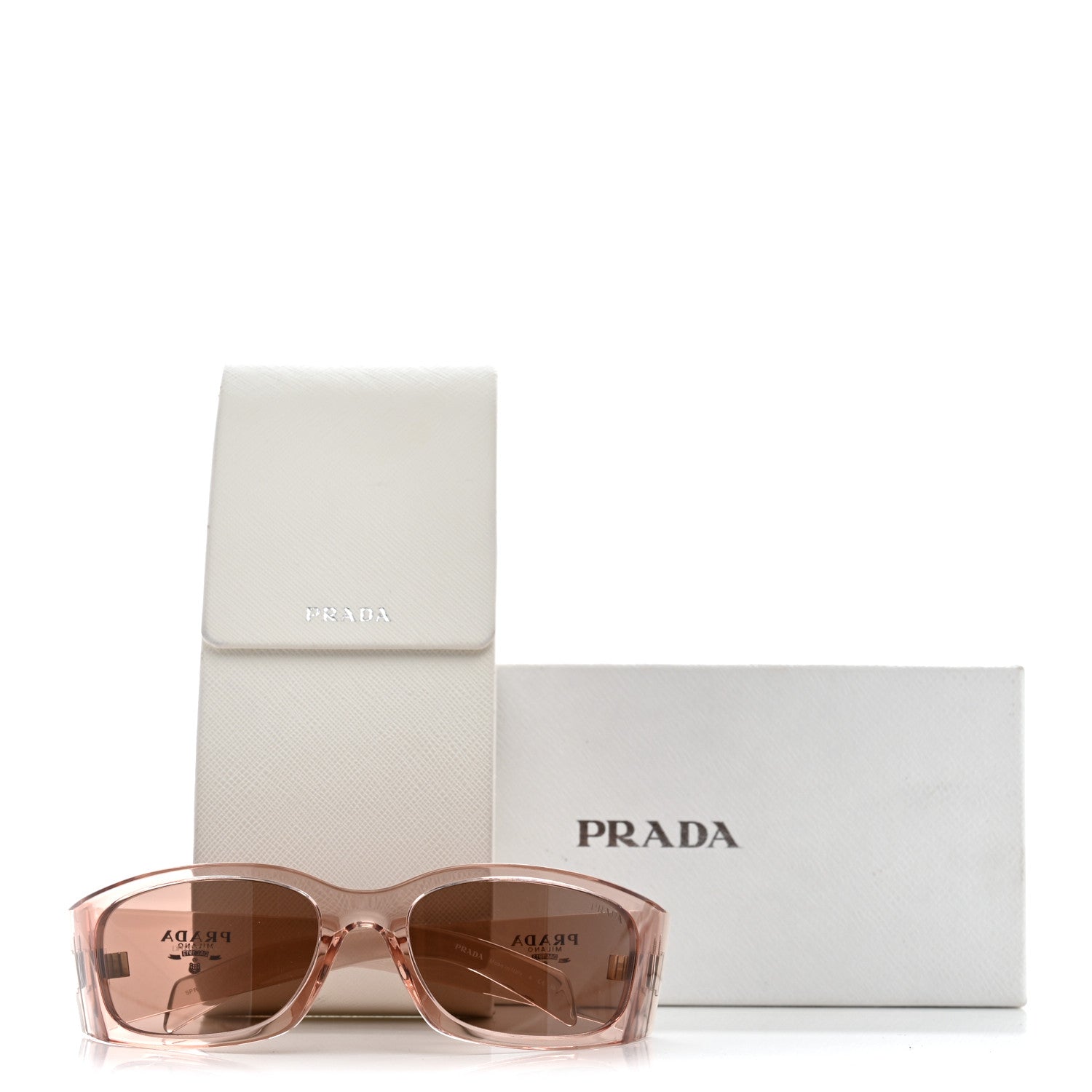 Prada Acetate Symbole Sunglasses SPR A14 Transparent Pink 7 of 7