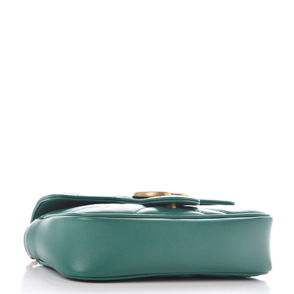 Gucci Calfskin Matelasse Super Mini GG Marmont Shoulder Bag Emerald Green 4 of 11