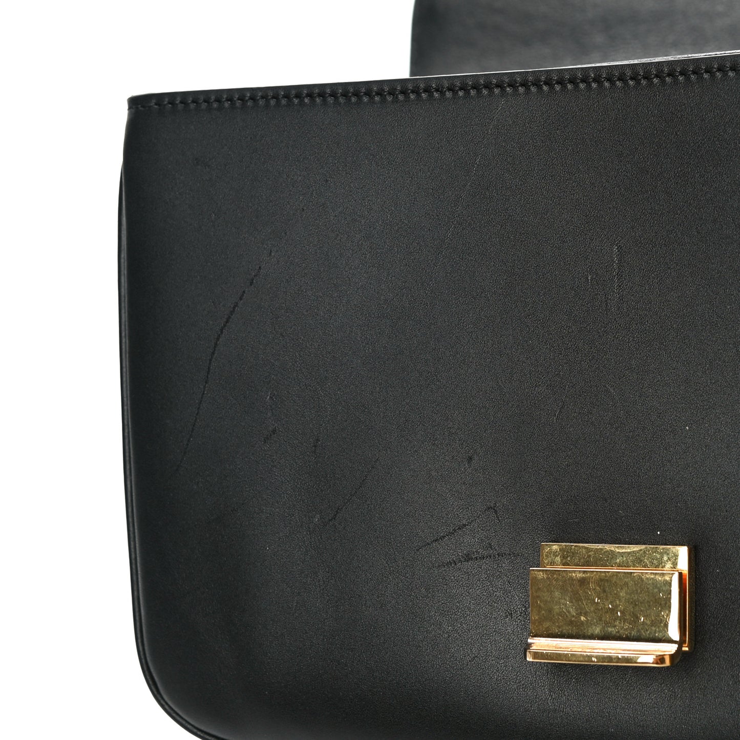 Shiny Calfskin Medium C Bag Black