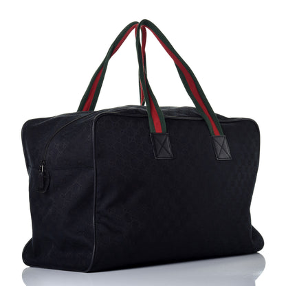 Gucci GG Monogram Web Large Collapsible Carry On Duffle Bag Black 2 of 9