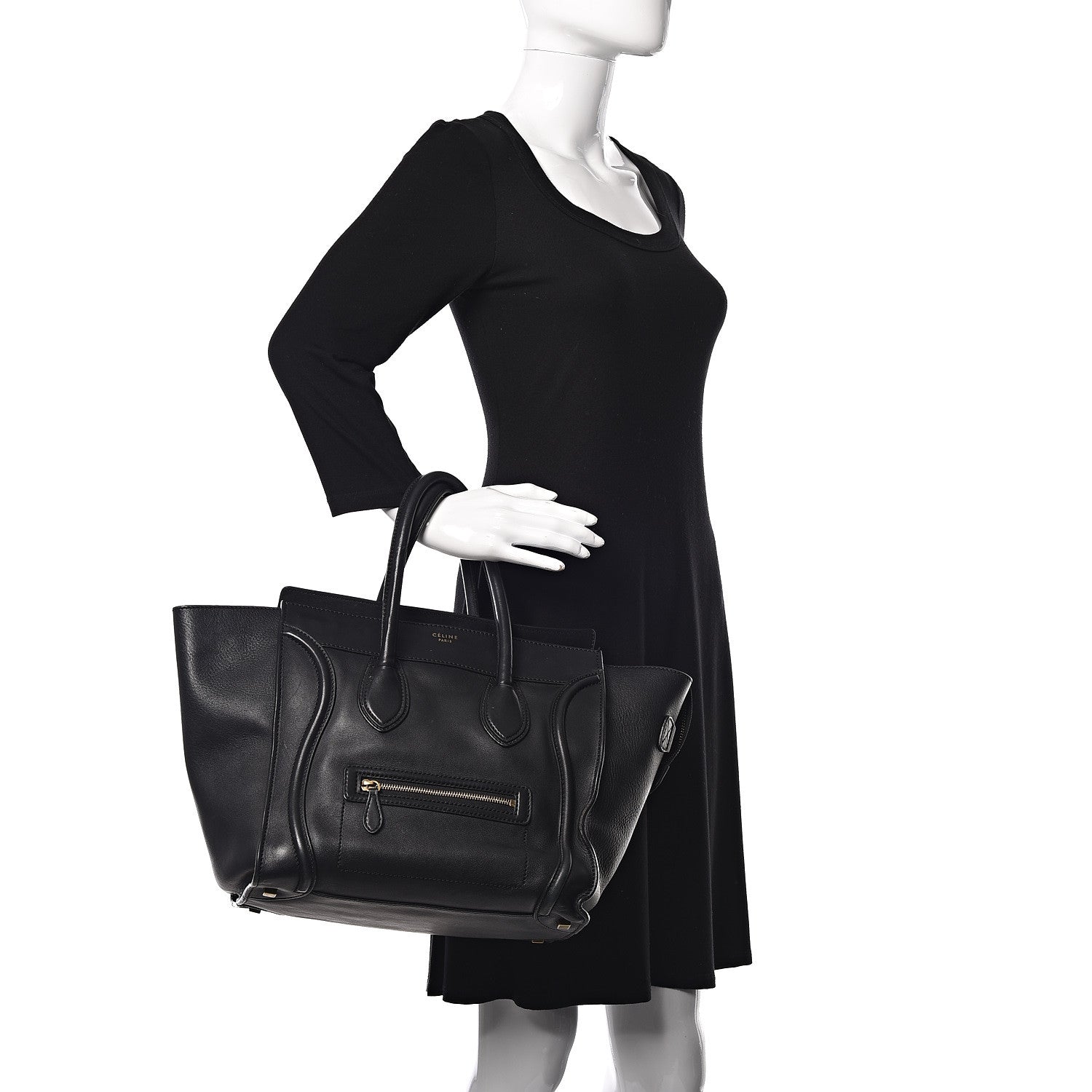 Celine Smooth Calfskin Mini Luggage Black 2 of 17