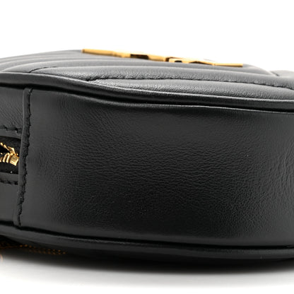Saint Laurent Calfskin Matelasse Chevron Quilted Baby Round Vinyle Belt Bag Black 10 of 10