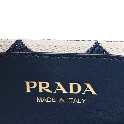 Prada Jacquard Saffiano Triangolo Symbole Embroidered Small Tote Baltico Talco 6 of 11